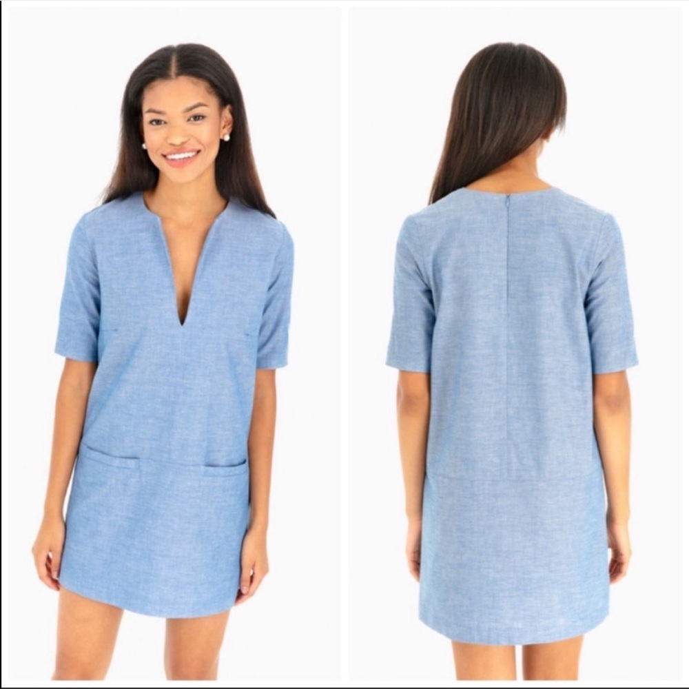 Emerson Fry Chambray Weston Dress Mod Shift Blue